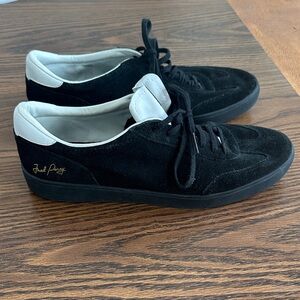 Fred Perry Black and White Suede Sneakers